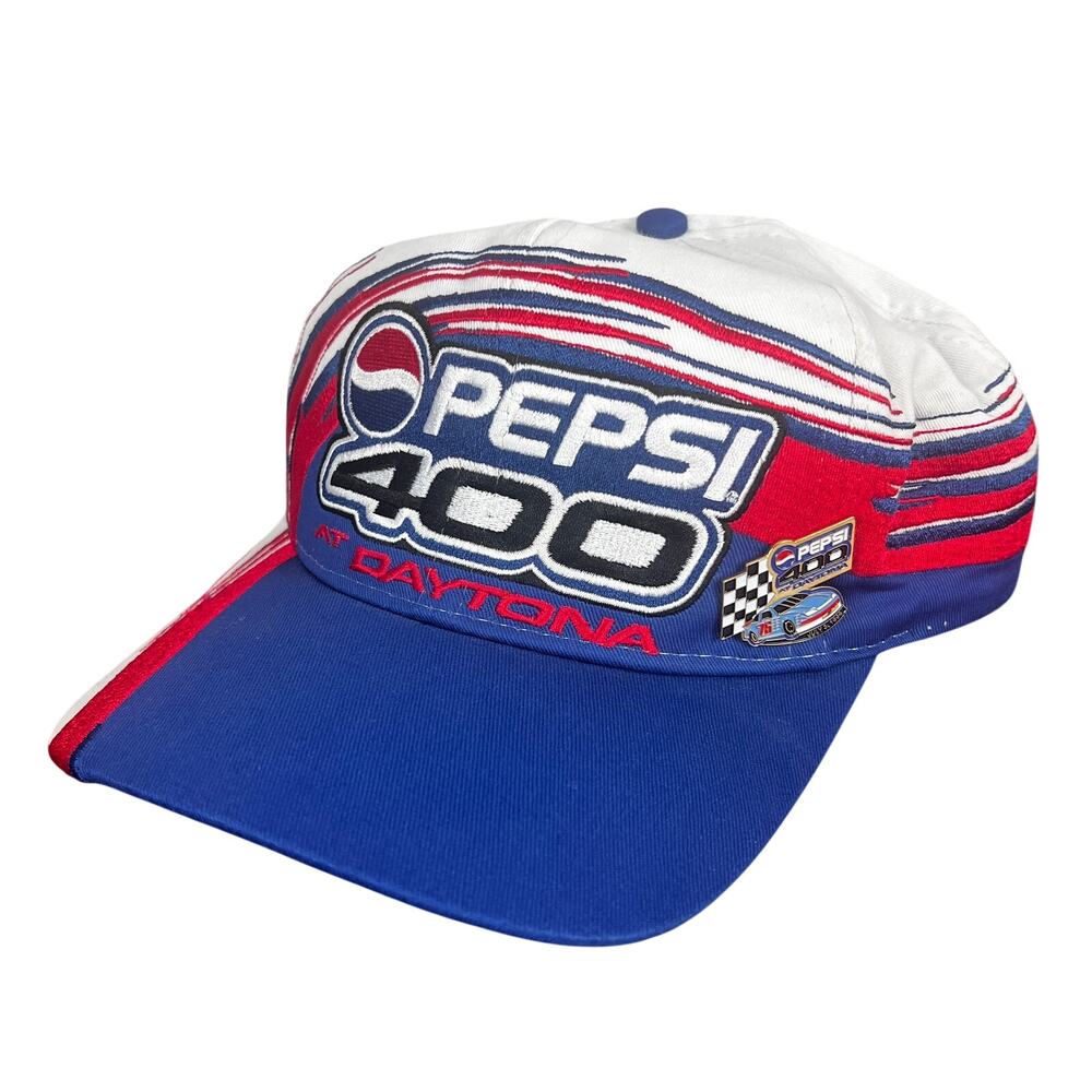 Chase Authentics Mens OS Vintage Y2K Streetwear 1999 Pepsi 400 Hat With Pin
